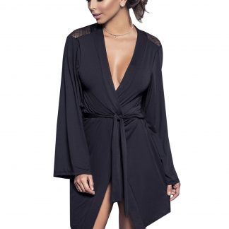 SO Mapale Black Maid of Honour Robe with Matching G-String 8360