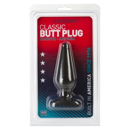 Classic Smooth Butt Plug Medium Black - Image 2