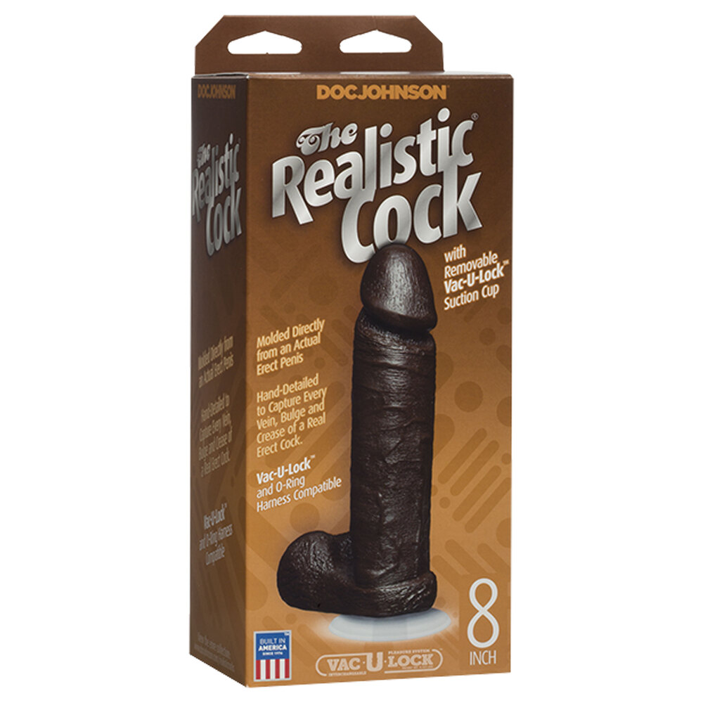 The Realistic Cock 8 Inch Dildo Black - Image 3