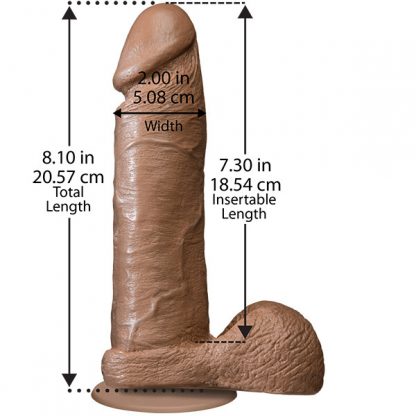 The Realistic Cock 8 Inch Dildo Flesh Brown - Image 2