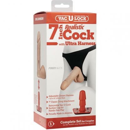 VacULock 7 Inch Realistic Cock With Ultra Harness - Image 4