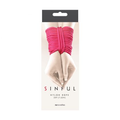 Sinful 25 Foot Nylon Rope Pink - Image 2