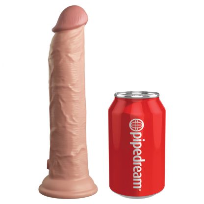 King Cock Elite 9 Inch Dual Density Vibrating Cock Flesh Pink - Image 2