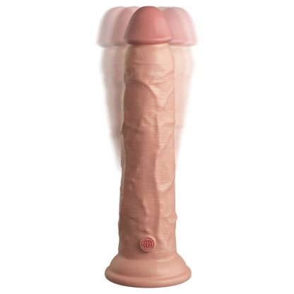 King Cock Elite 9 Inch Dual Density Vibrating Cock Flesh Pink - Image 3