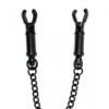 Black Metal Adjustable Nipple Clamps With Chain - Image 2