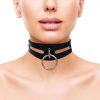 Rouge Garments Leather Fashion Bondage Collar Black - Image 2