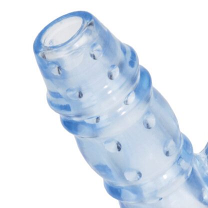 3 Way Double Dolphin Blue Penis Sleeve With Vibrating Bullet - Image 2