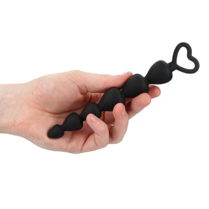 Black Silicone Anal Beads - Image 2