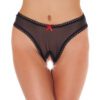 Crotchless Sheer Black G-String